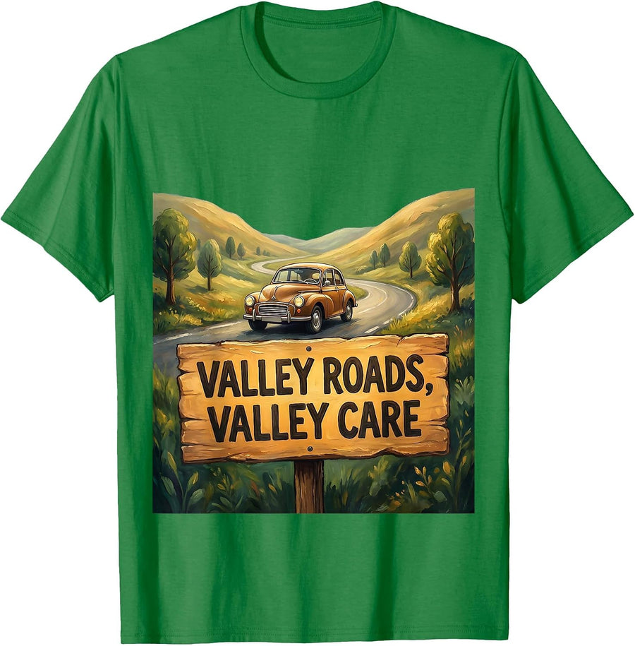 Men's Valley Roads Valley Care Automotive Design T-Shirt - Kelly Green