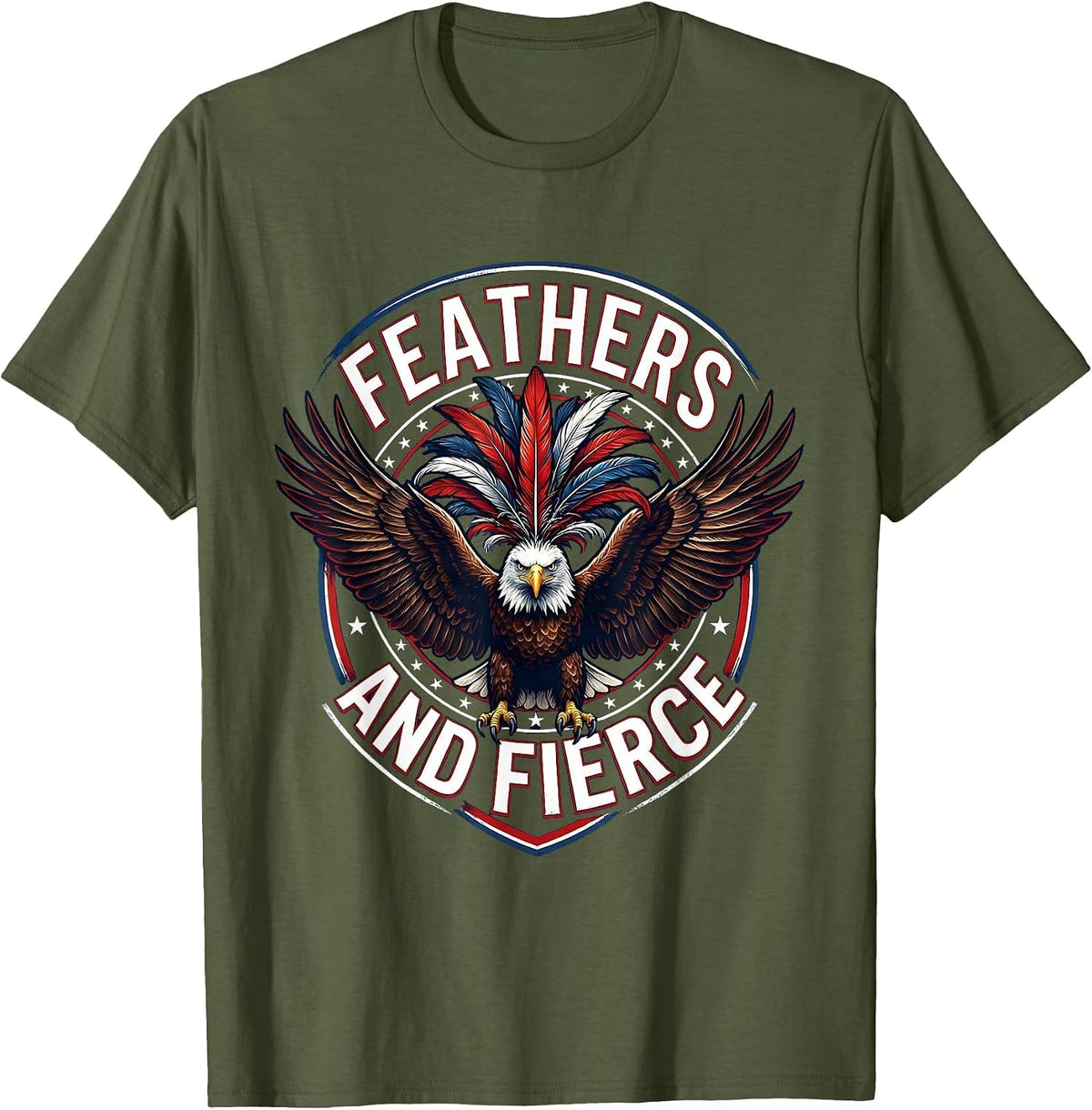 Men's Feathers and Fierce Showgirl Era Design T-Shirt - Olive Green