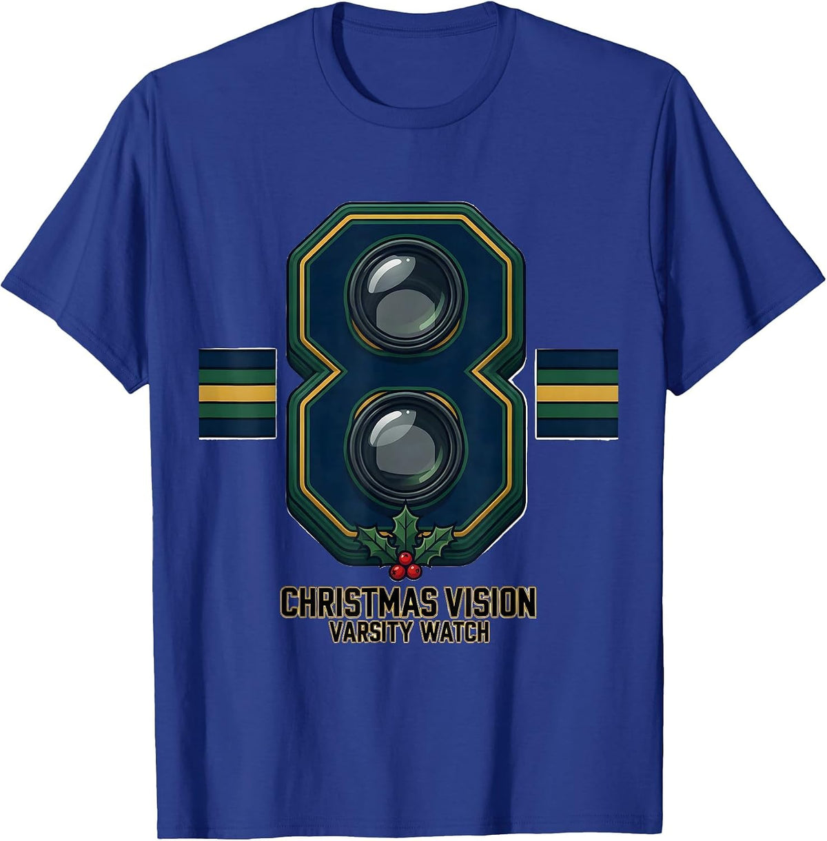 Men's Christmas Vision Varsity Watch Funny Optometrist Eye Doctor T-Shirt - Royal Blue