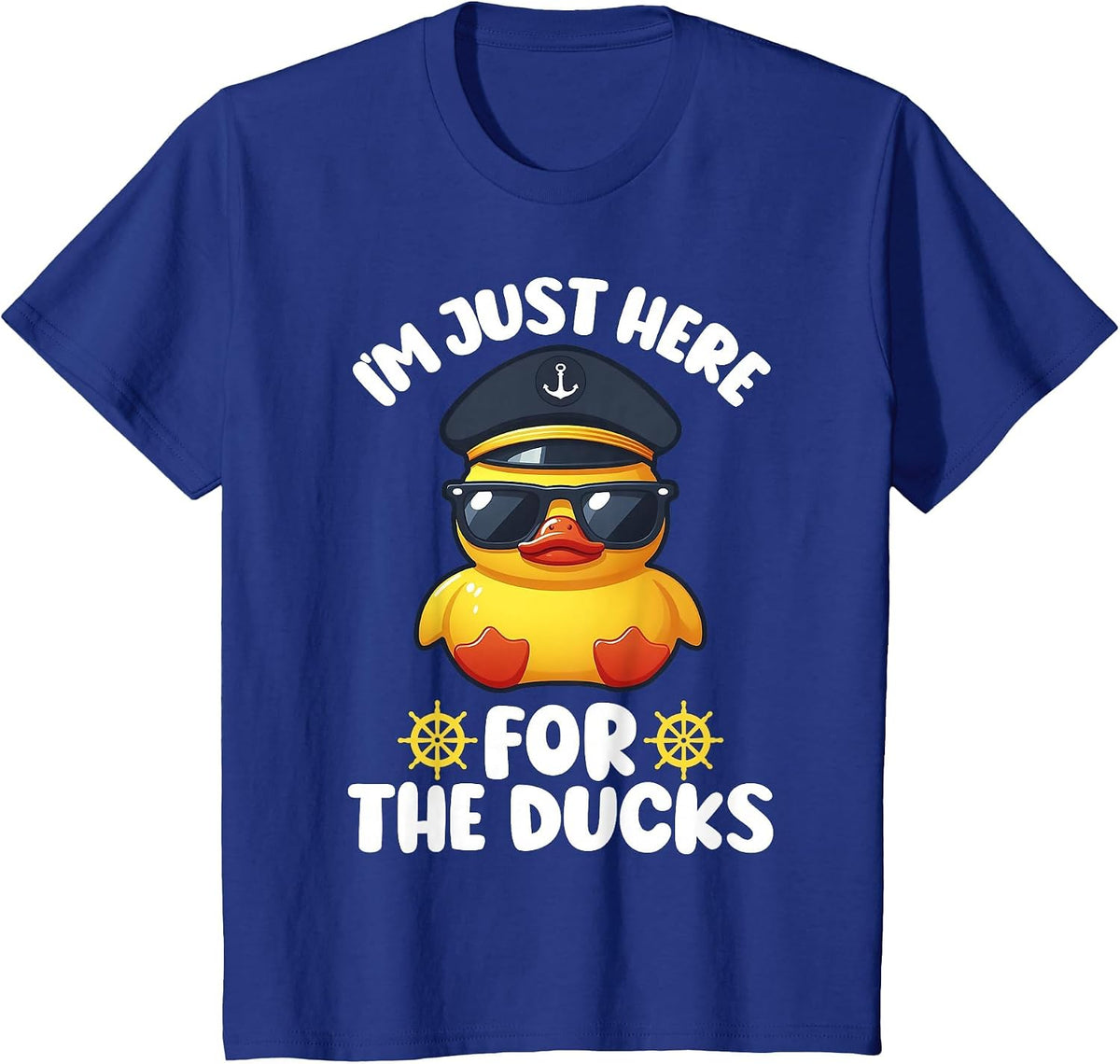 I'm Just Here for the Ducks Funny Cruising Matching Group T-Shirt - Royal Blue