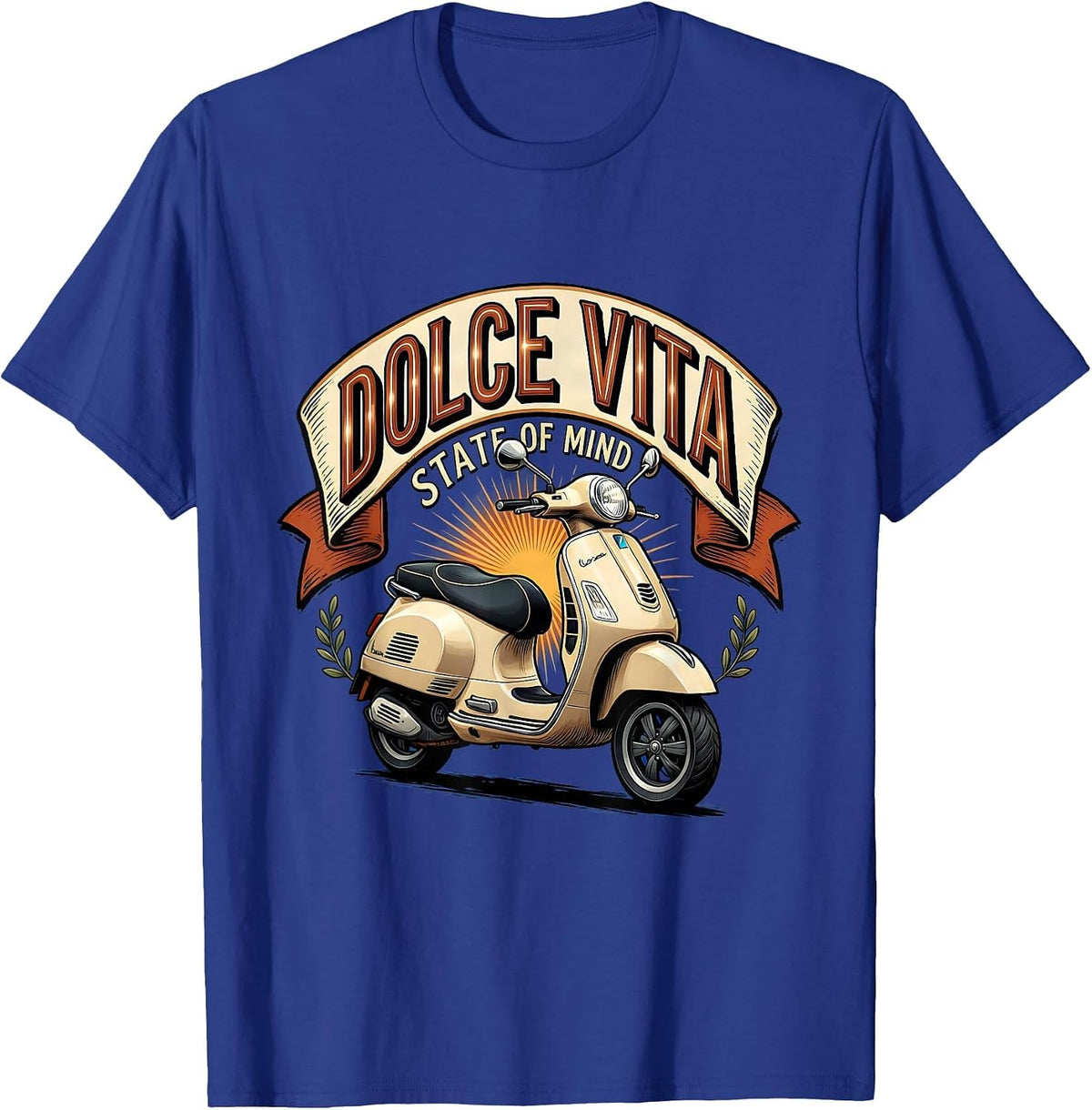 Dolce Vita State Of Mind Italian Life Design T-Shirt - Royal Blue