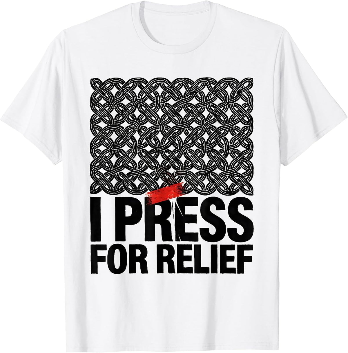 Men's I Press For Relief Funny Massage Therapist Occupational T-Shirt - White