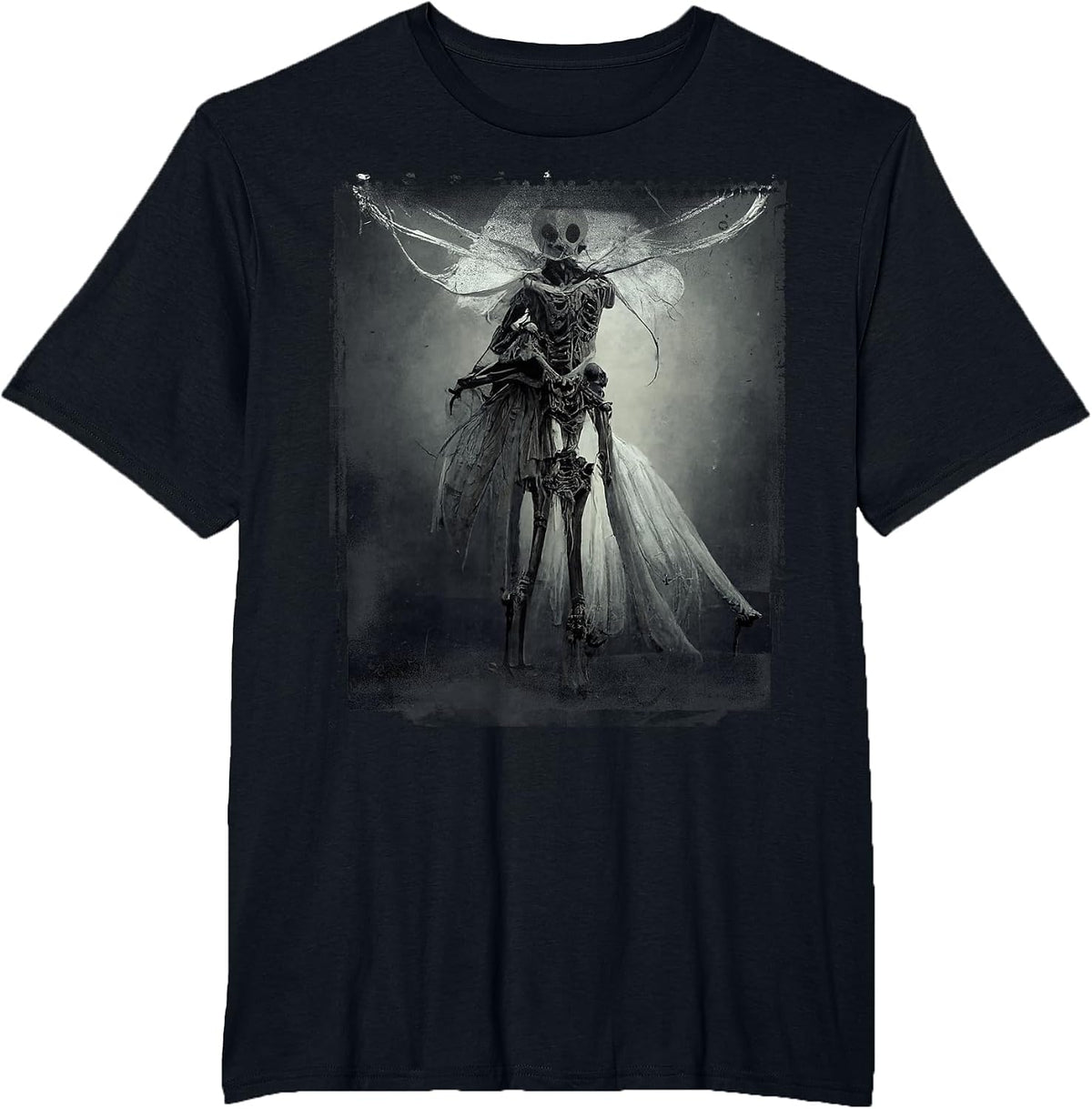 Dark Art Aesthetic Grunge Fairy Gothic Horror T-Shirt - Black