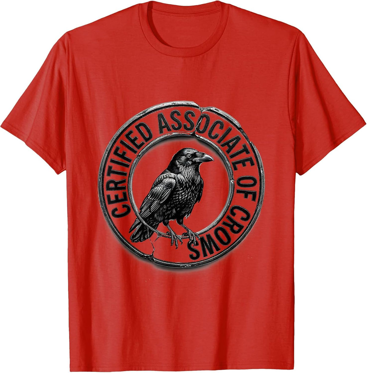 Men's Certified Associate Of Crows Dark Humor Gothic Bird Lover T-Shirt - Red