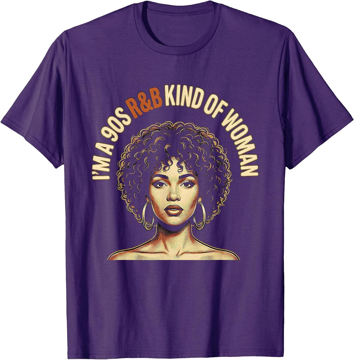 Men's I'm A 90s R&B Kind Of Woman Vintage Retro Music Fan T-Shirt - Purple