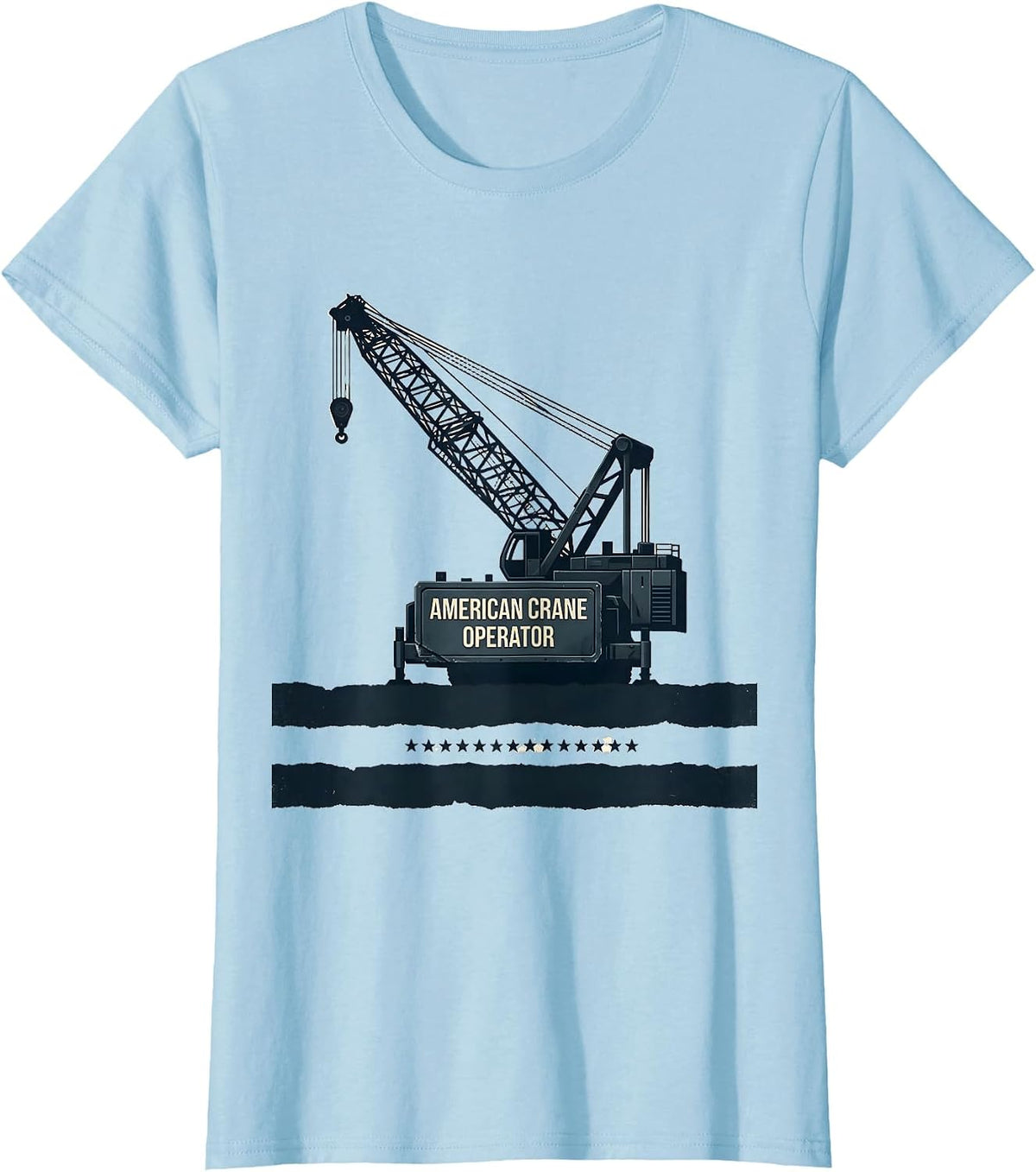 American Crane Operator Monochromatic Trade Pride T-Shirt - Baby Blue