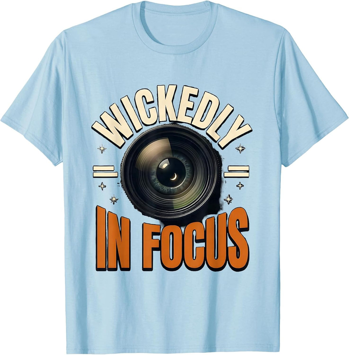 Men's Wickedly In Focus Funny Optometrist Eye Doctor Halloween T-Shirt - Baby Blue