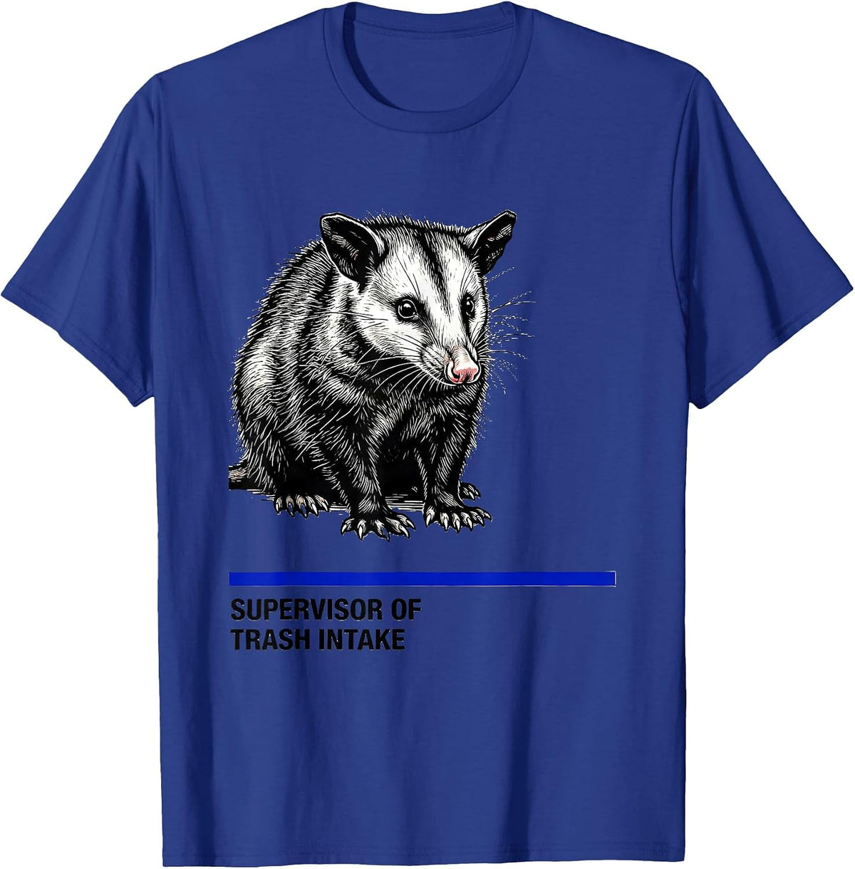 Men's Supervisor Of Trash Intake Funny Opossum Meme Humor T-Shirt - Royal Blue