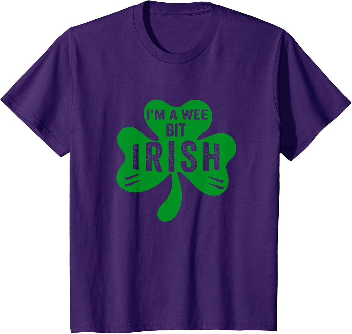 I'm A Wee Bit Irish St Patricks Day Green Proud Irish T-Shirt - Purple