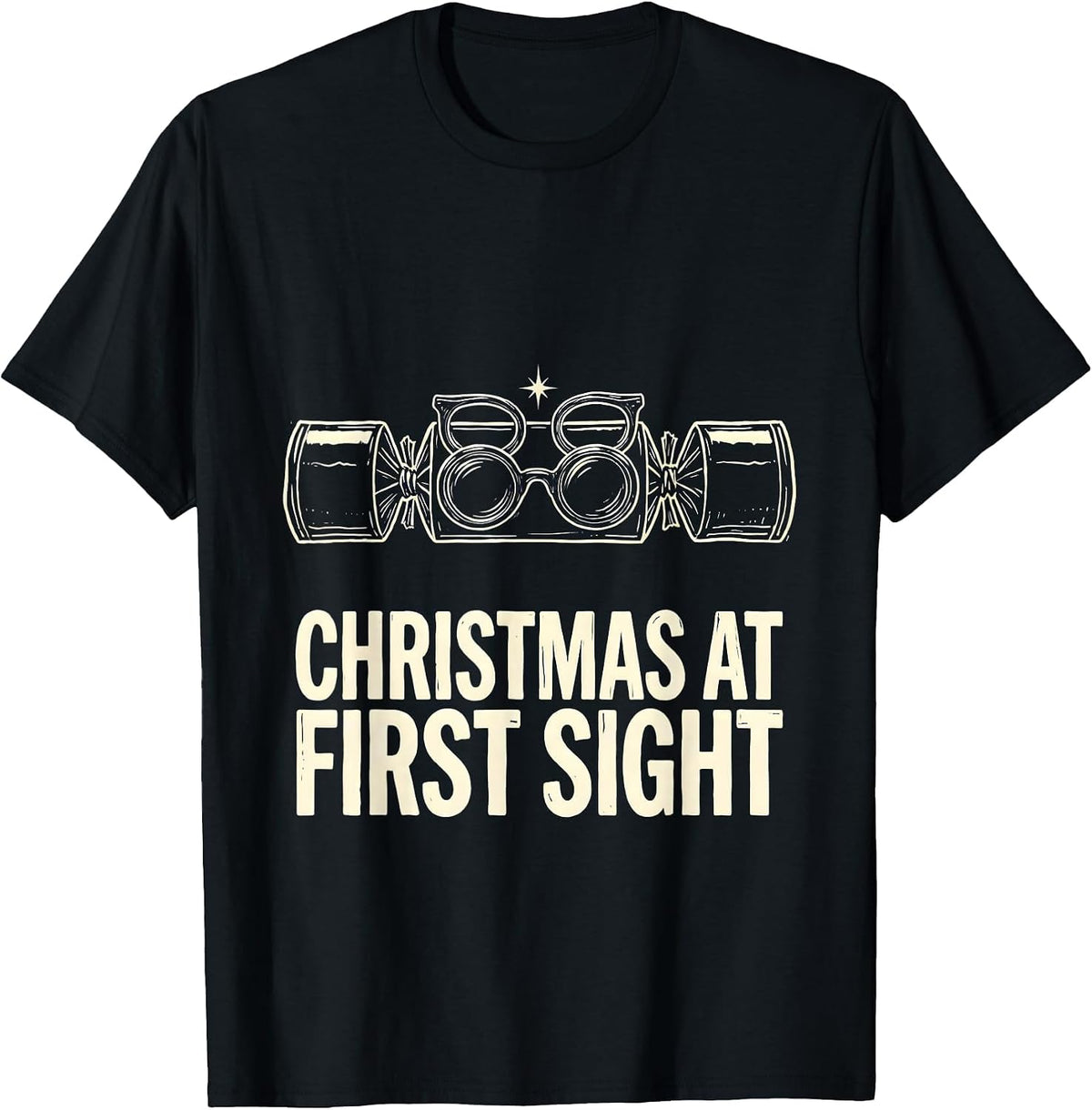 Men's Christmas At First Sight Funny Optometrist Eye Care Humor T-Shirt - Black
