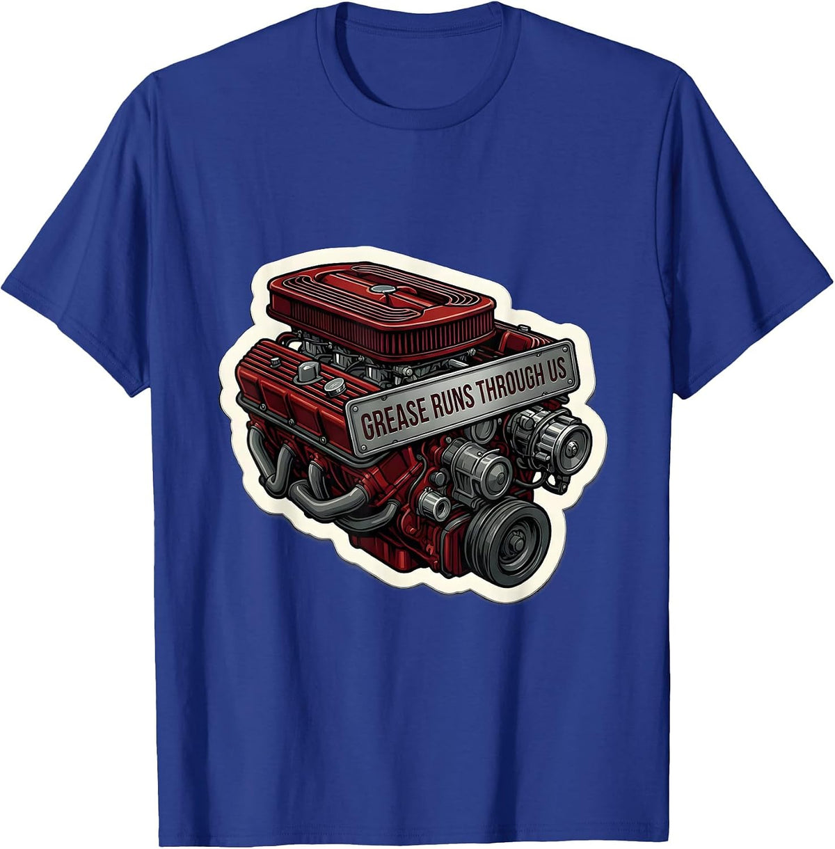 Men's Grease Runs Through Us Valley Forge Automotive T-Shirt - Royal Blue