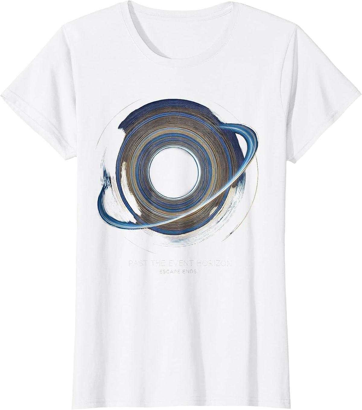 Past The Event Horizon, Escape Ends Cosmic Astrophysics T-Shirt, Women, White, 3X-Large - As Pictured