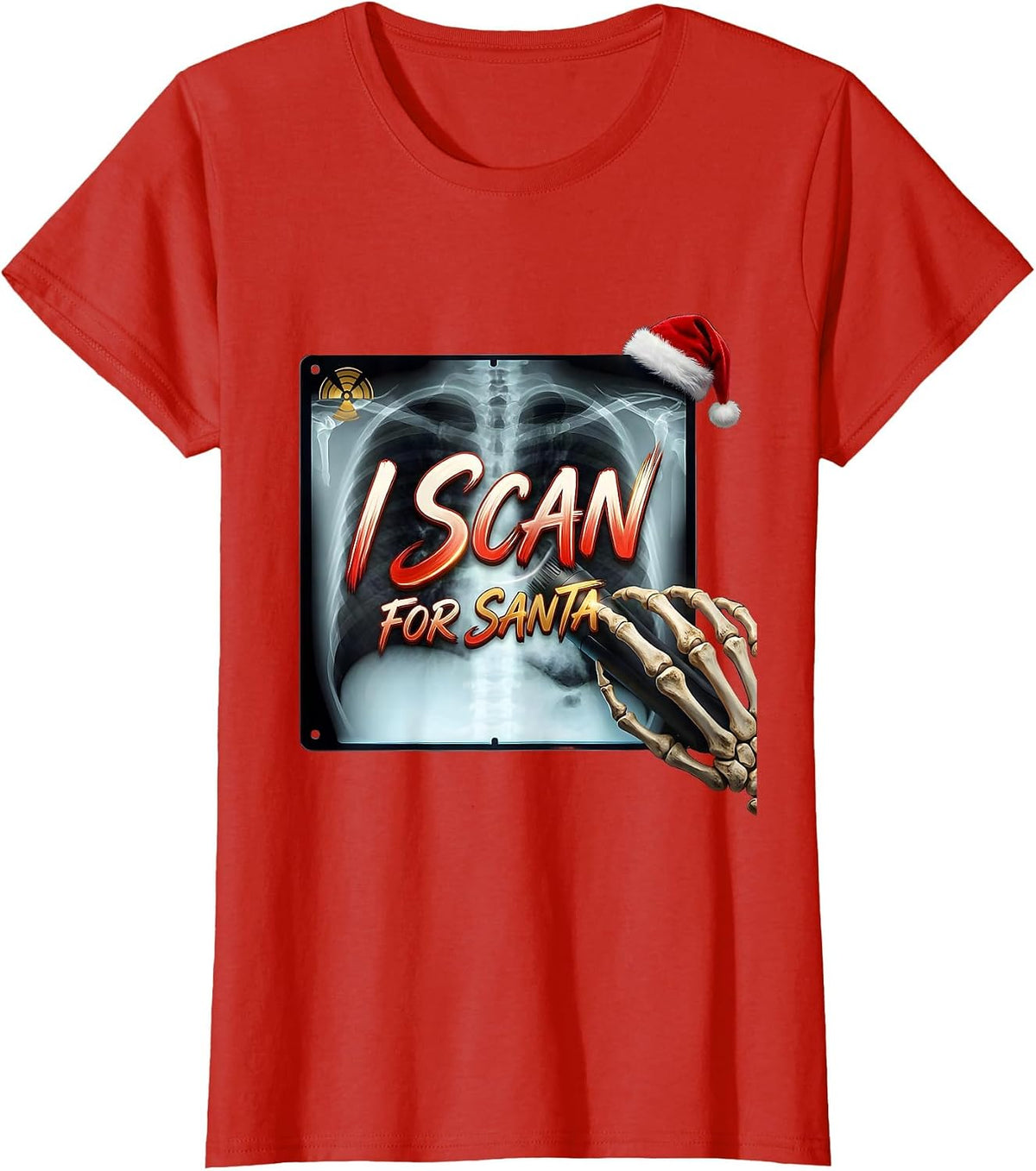 I Scan For Santa Funny Radiology Tech Christmas Rad Tech T-Shirt - Red
