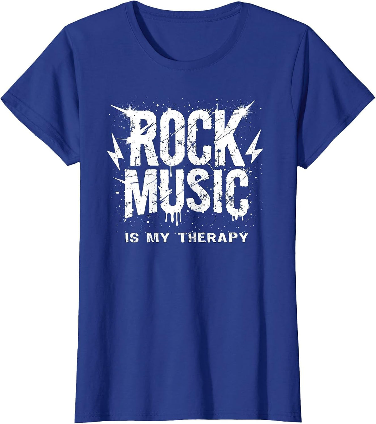 Rock Music is My Therapy T-Shirt - Royal Blue