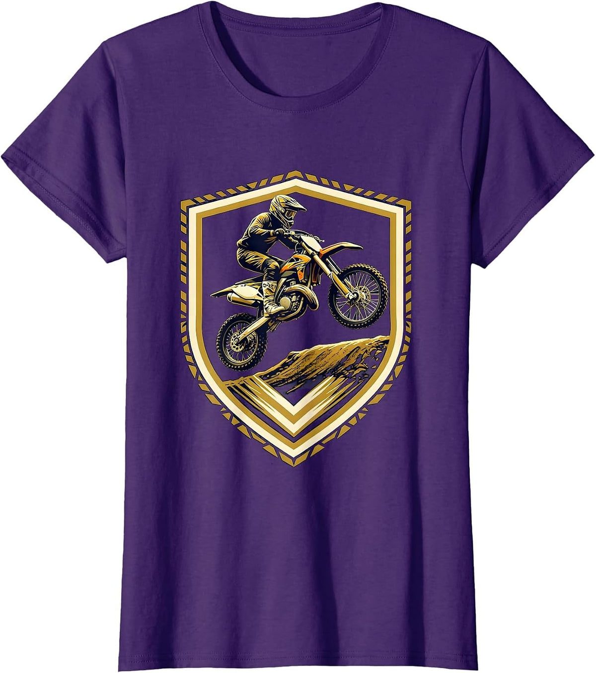 Women's 8th Birthday Dirt Bike Jump Kids Motocross Gift T-Shirt - Purple