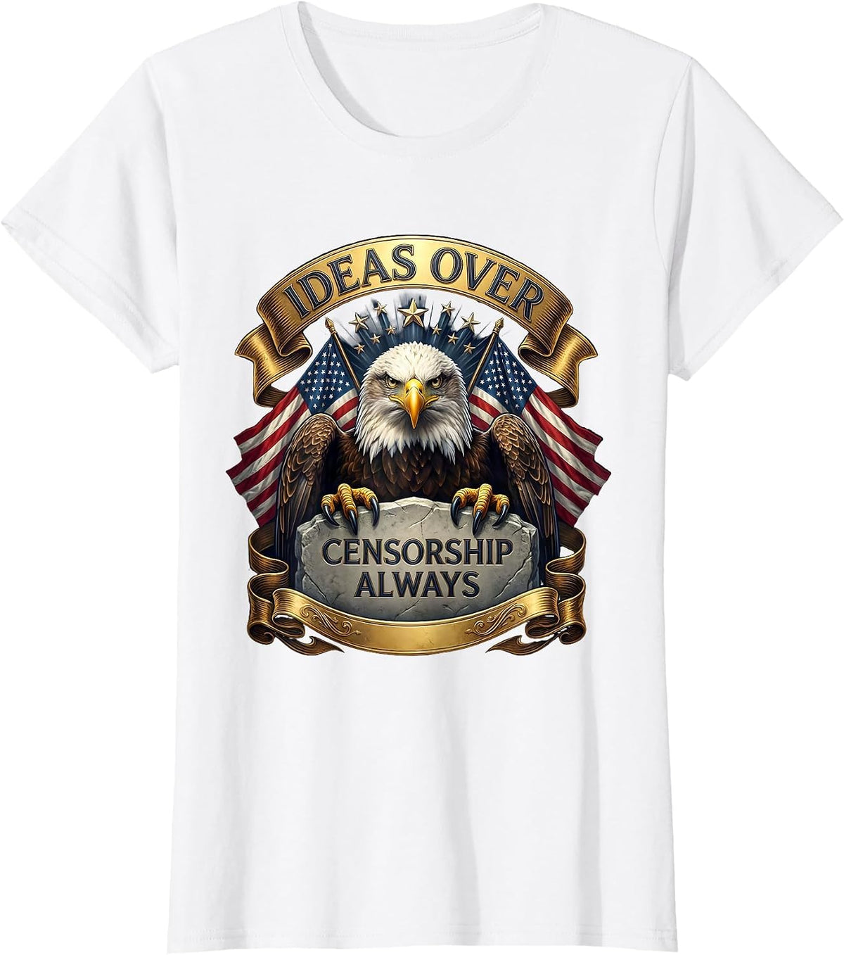 Women's Ideas Over Censorship Always Free Speech Design T-Shirt - White