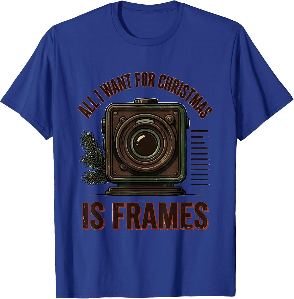 All I Want For Christmas Is Frames Vintage Optometrist Eye T-Shirt - Royal Blue
