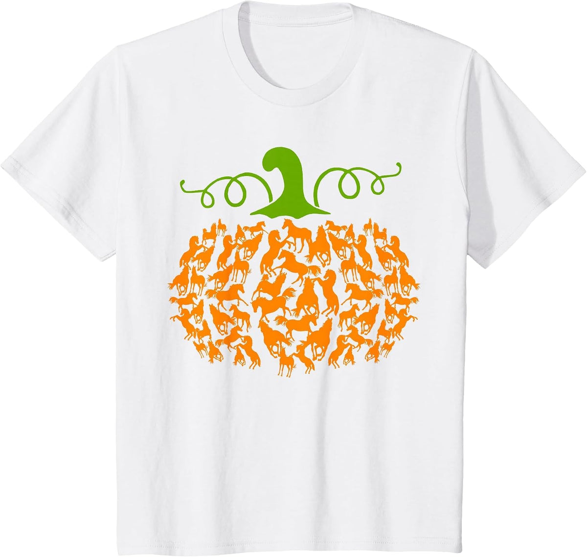Pumpkin Horse Lover Halloween Costume Girls Women T-Shirt - White
