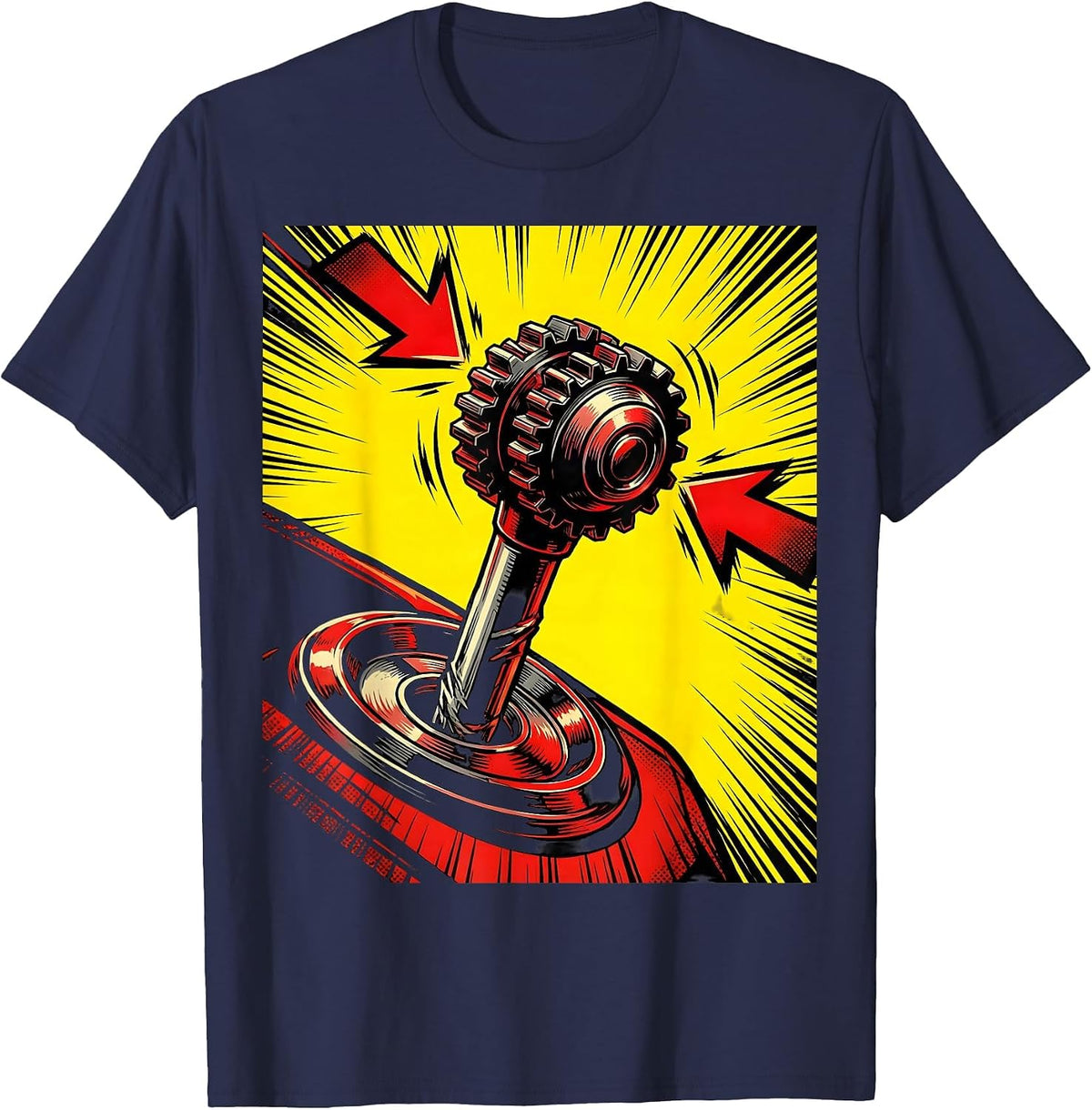 Men's Stuck In Between Funny Gear Shift Graphic T-Shirt - Navy Blue
