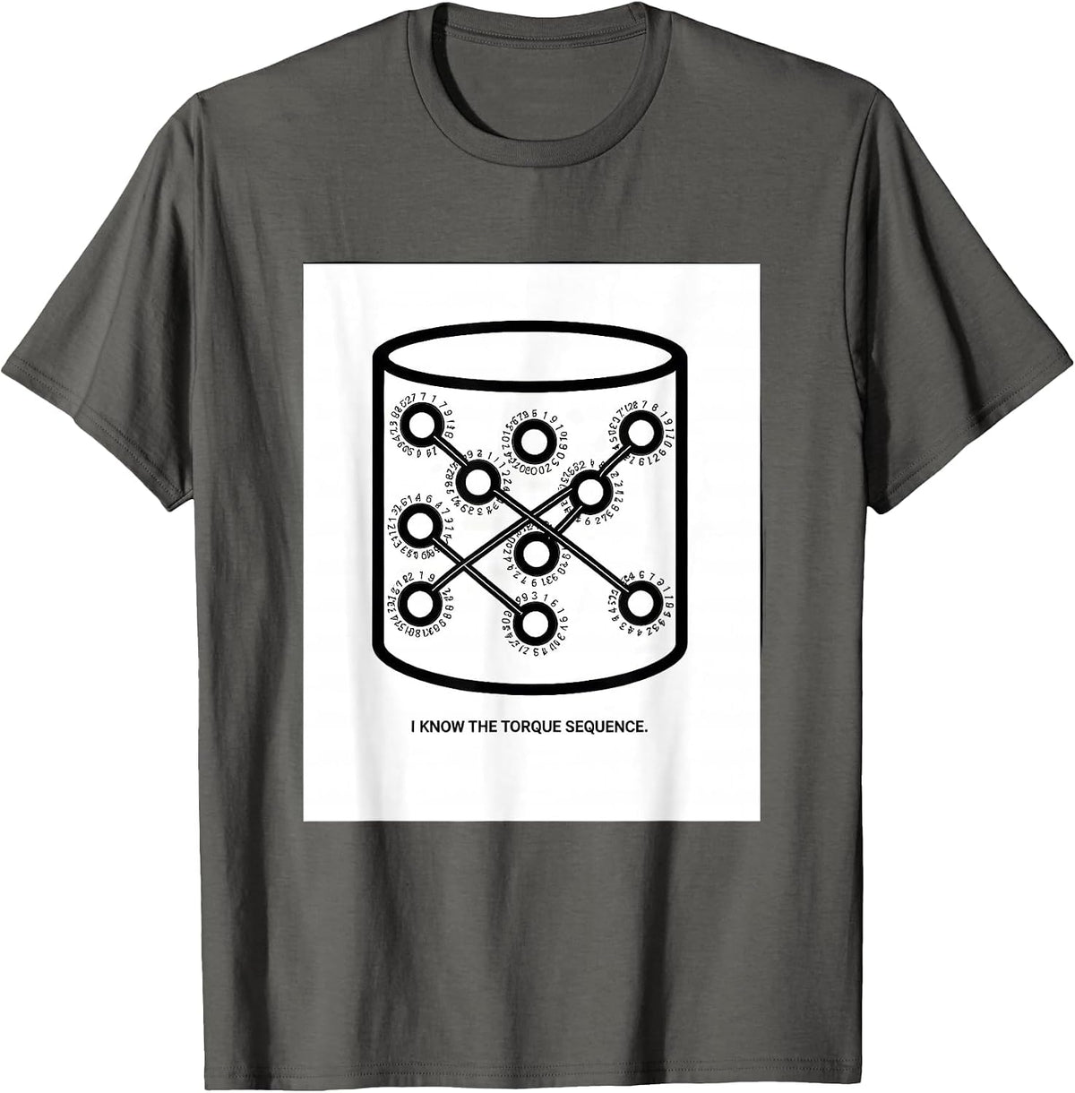 I Know The Torque Sequence Funny Mechanic Garage Car Guy T-Shirt - Asphalt Grey