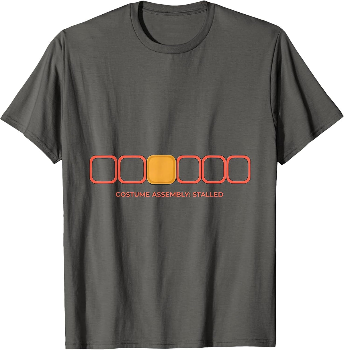 Costume Assembly Stalled Error 404 Halloween Lazy Costume T-Shirt - Asphalt Grey