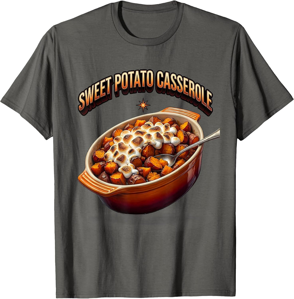 Sweet Potato Casserole Bootleg 90's Rap Rock Vintage Funny T-Shirt - Asphalt Grey