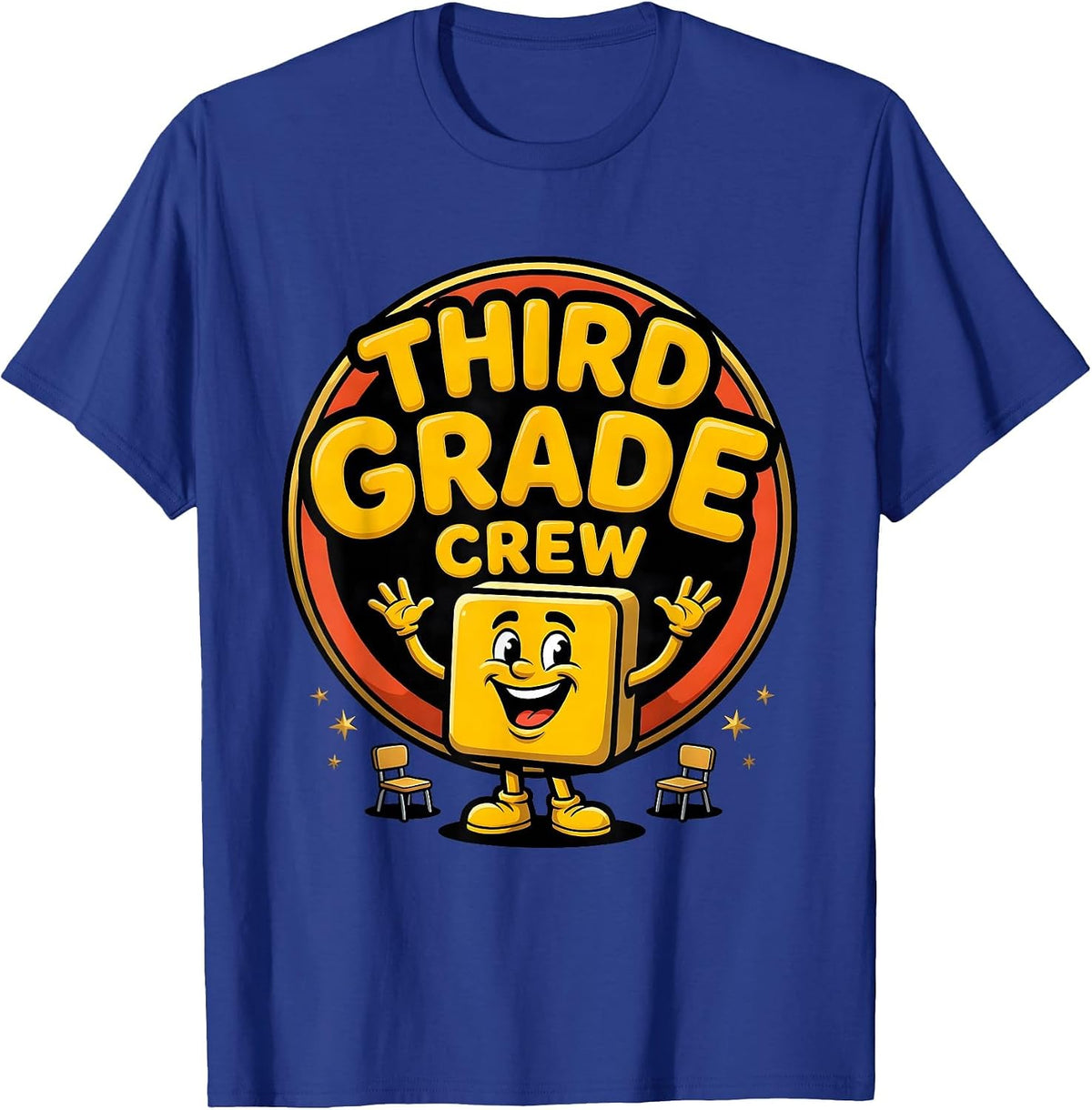 Third Grade Crew Funny Teacher Humor Grade Level Pride T-Shirt - Royal Blue