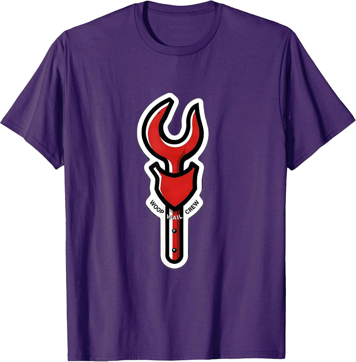 Men's Woop Wail Crew Funny Firefighter Humor Memorial Tribute T-Shirt - Purple