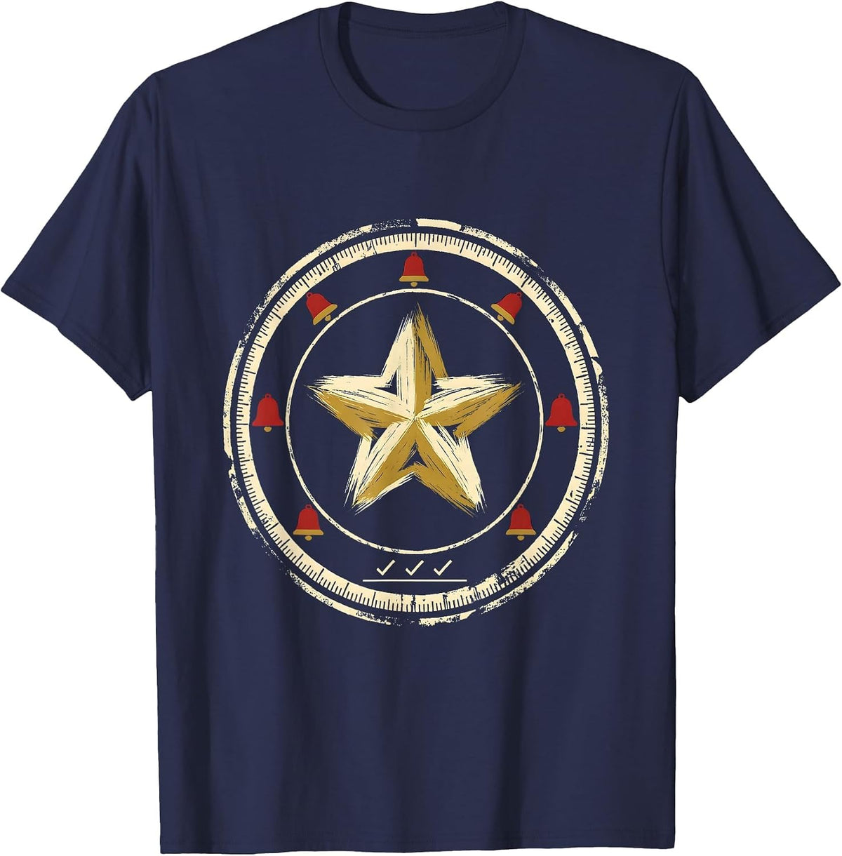 Men's Sealed Badge Teacher Squad Christmas Humor T-Shirt - Navy Blue