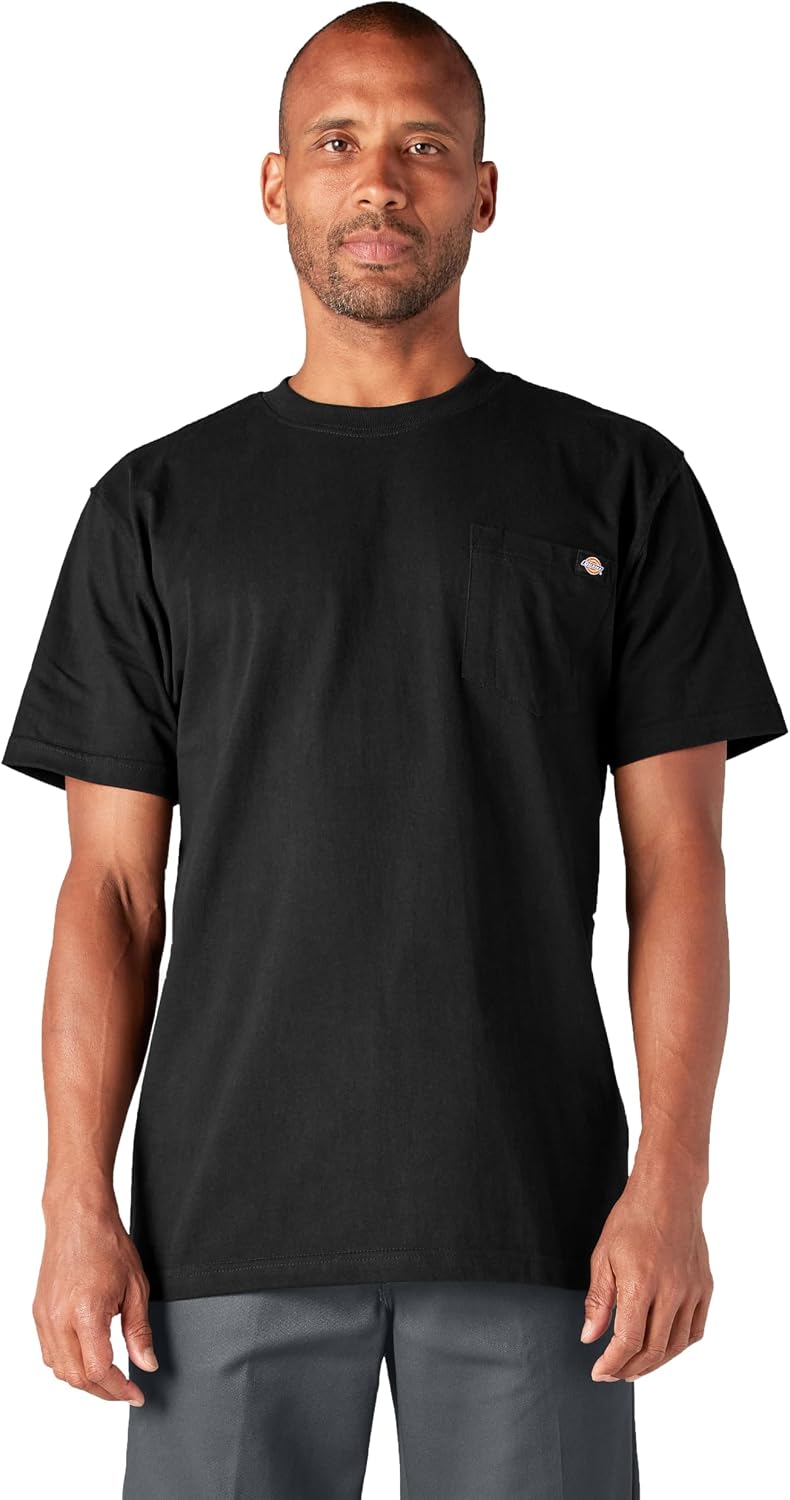 Dickies Men's Heavyweight Heathered Short Sleeve Pocket T-Shirt - Black