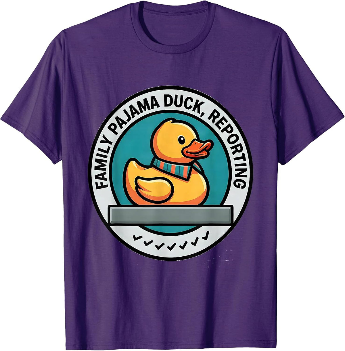 Family Pajama Duck Reporting Funny Duck Lover Christmas T-Shirt - Purple