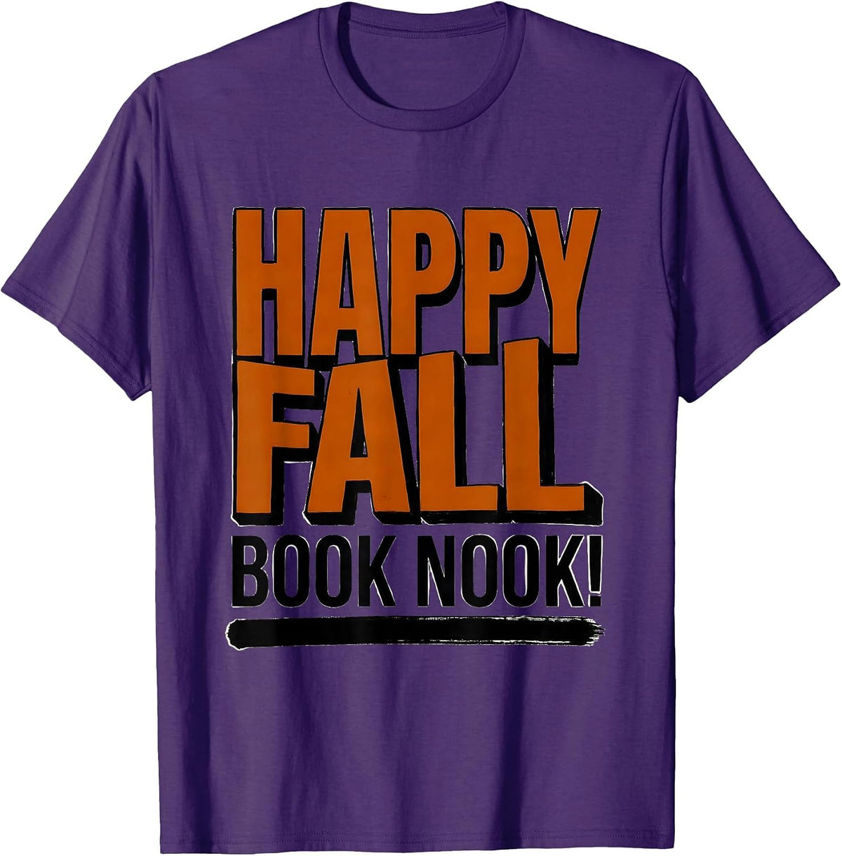 Men's Happy Fall, Book Nook! Retro Teacher Fall Festival Classroom T-Shirt - Purple
