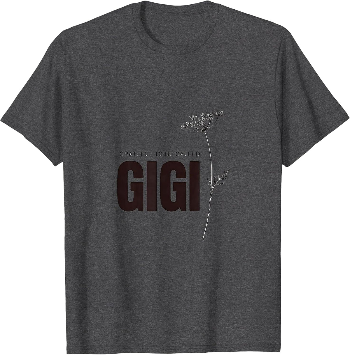 Men's Grateful To Be Called Gigi Boho Minimalist Grandma Name T-Shirt - Dark Heather Grey