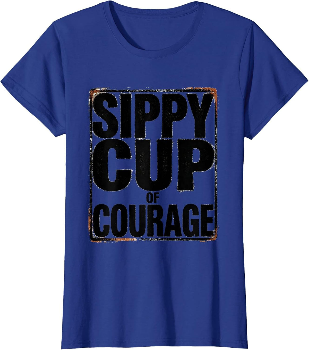 Women's Sippy Cup of Courage Preschool Teacher Design T-Shirt - Royal Blue