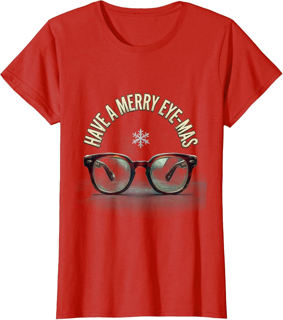 Have A Merry Eye-Mas Distressed Optometrist Christmas T-Shirt - Red