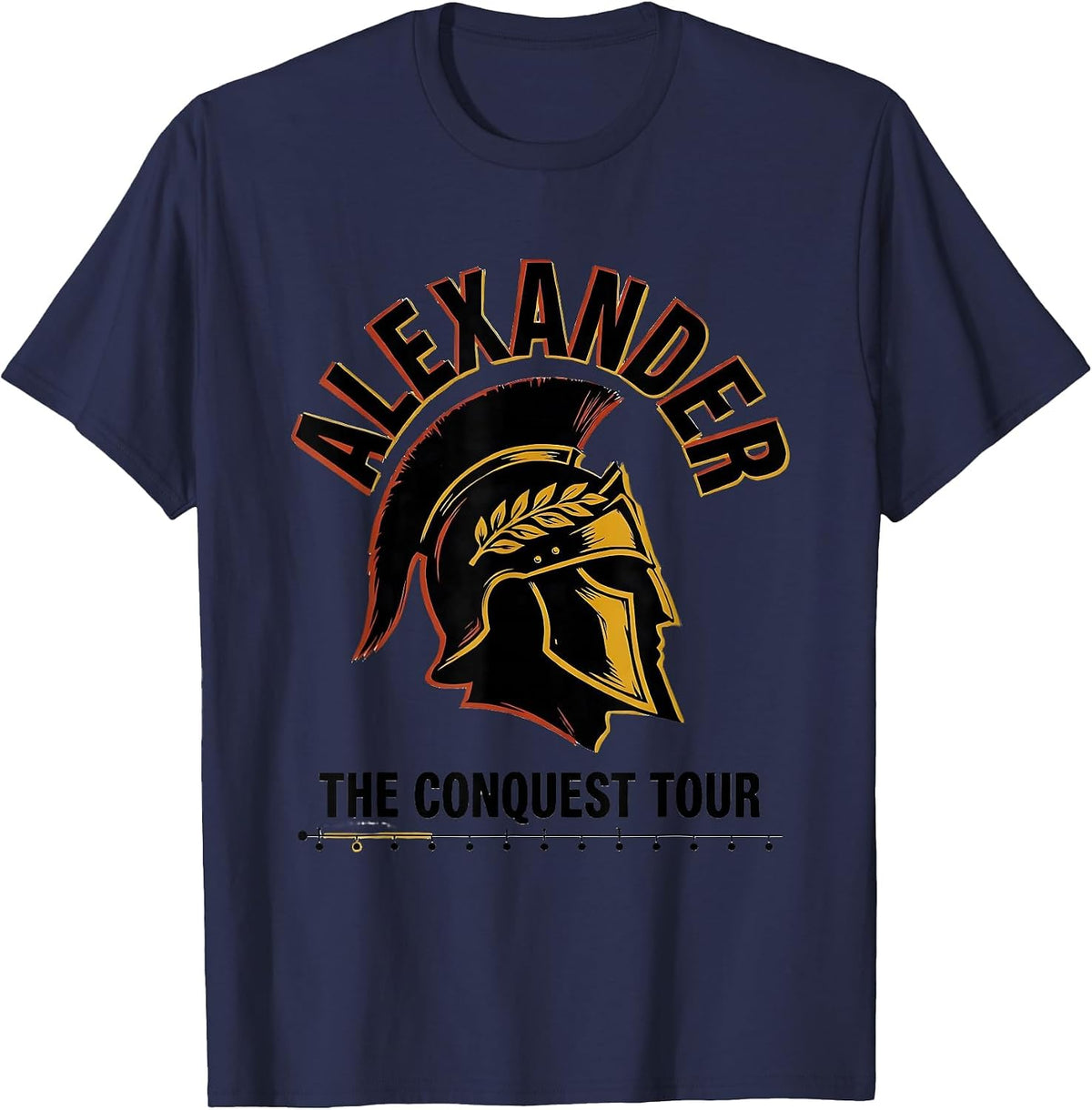Men's Alexander — The Conquest Tour Funny History Teacher History T-Shirt - Navy Blue