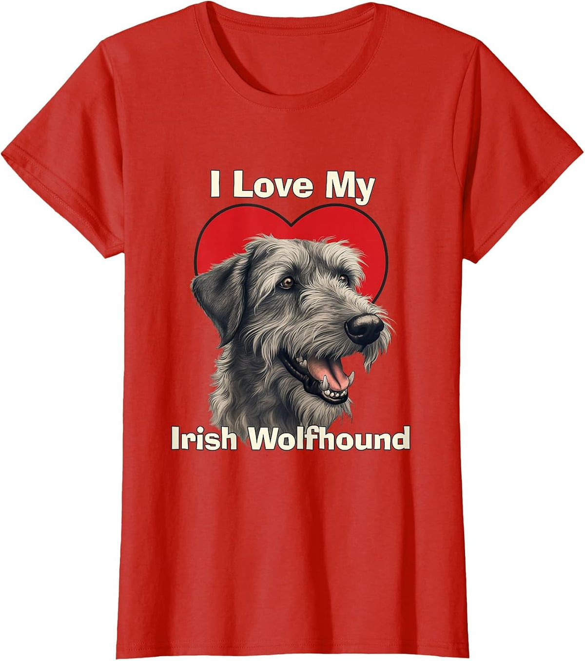 I Love My Irish Wolfhound Puppy Dog T-Shirt - Red