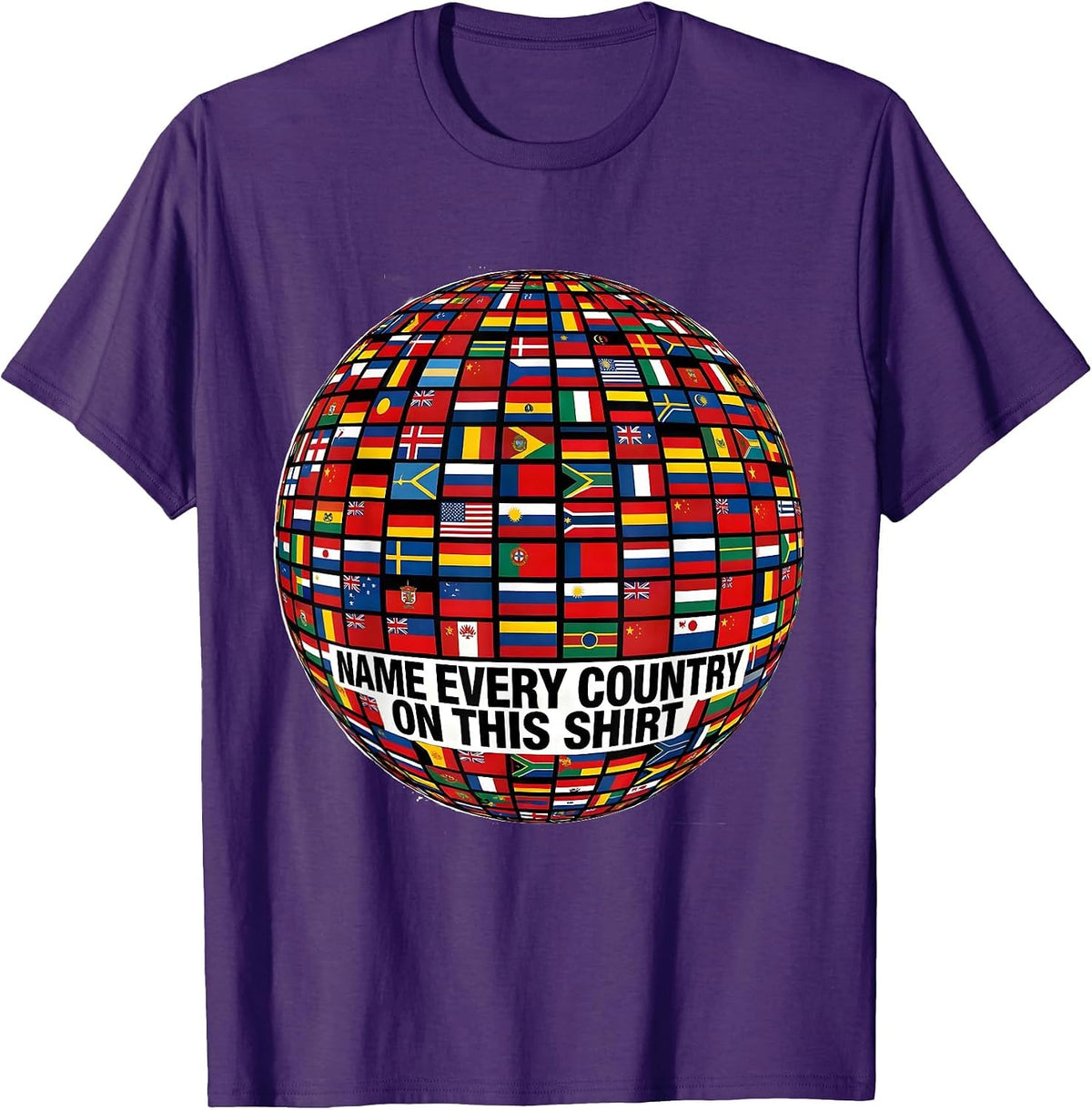 Name Every Country On This Shirt Geography Lover Travel T-Shirt - Purple