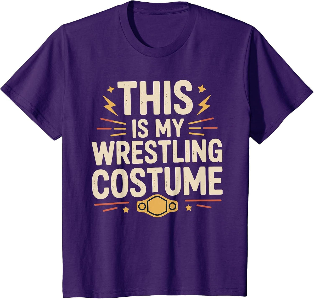 This is My Wrestling Costume - Halloween Wrestler Joke T-Shirt - Purple
