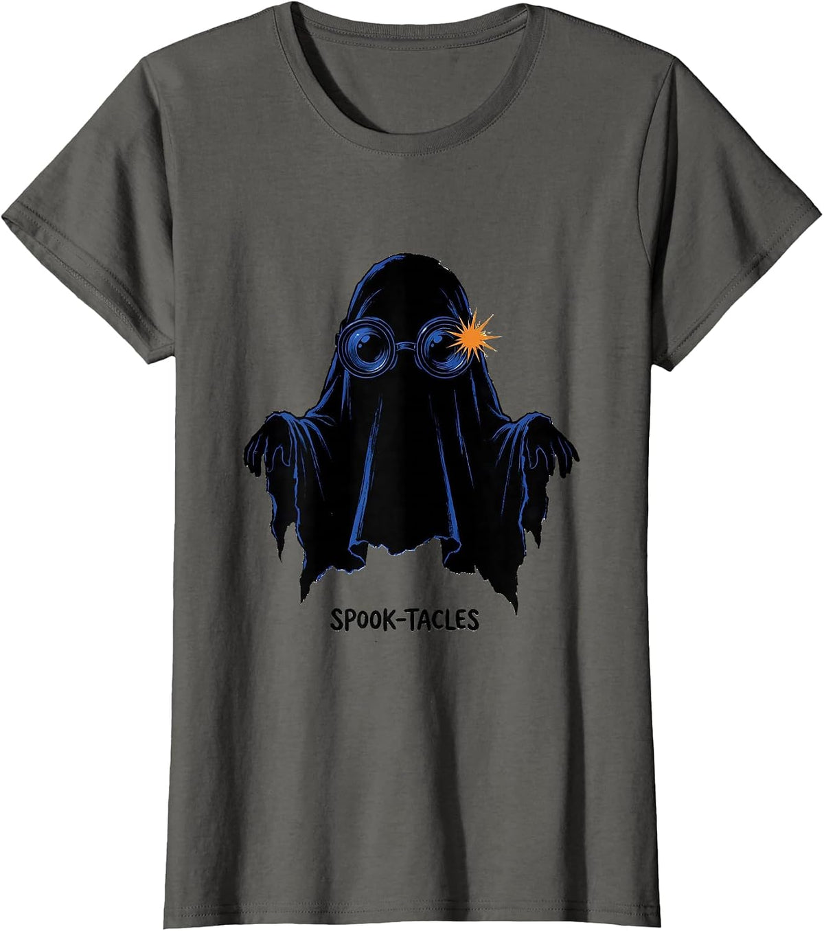 Women's Spook-tacles Cute Ghost Phlebotomist Halloween Occupation T-Shirt - Asphalt Grey