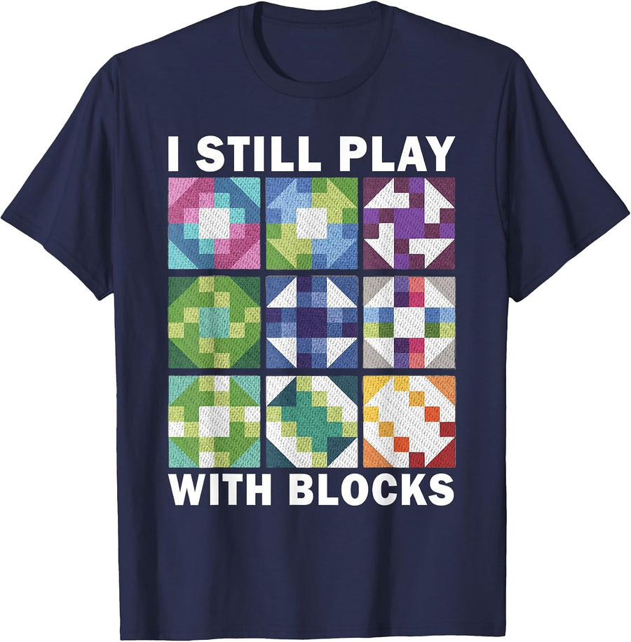 Funny Quilting Art for Women Quilting Sewing Lover Quilter T-Shirt - Navy Blue