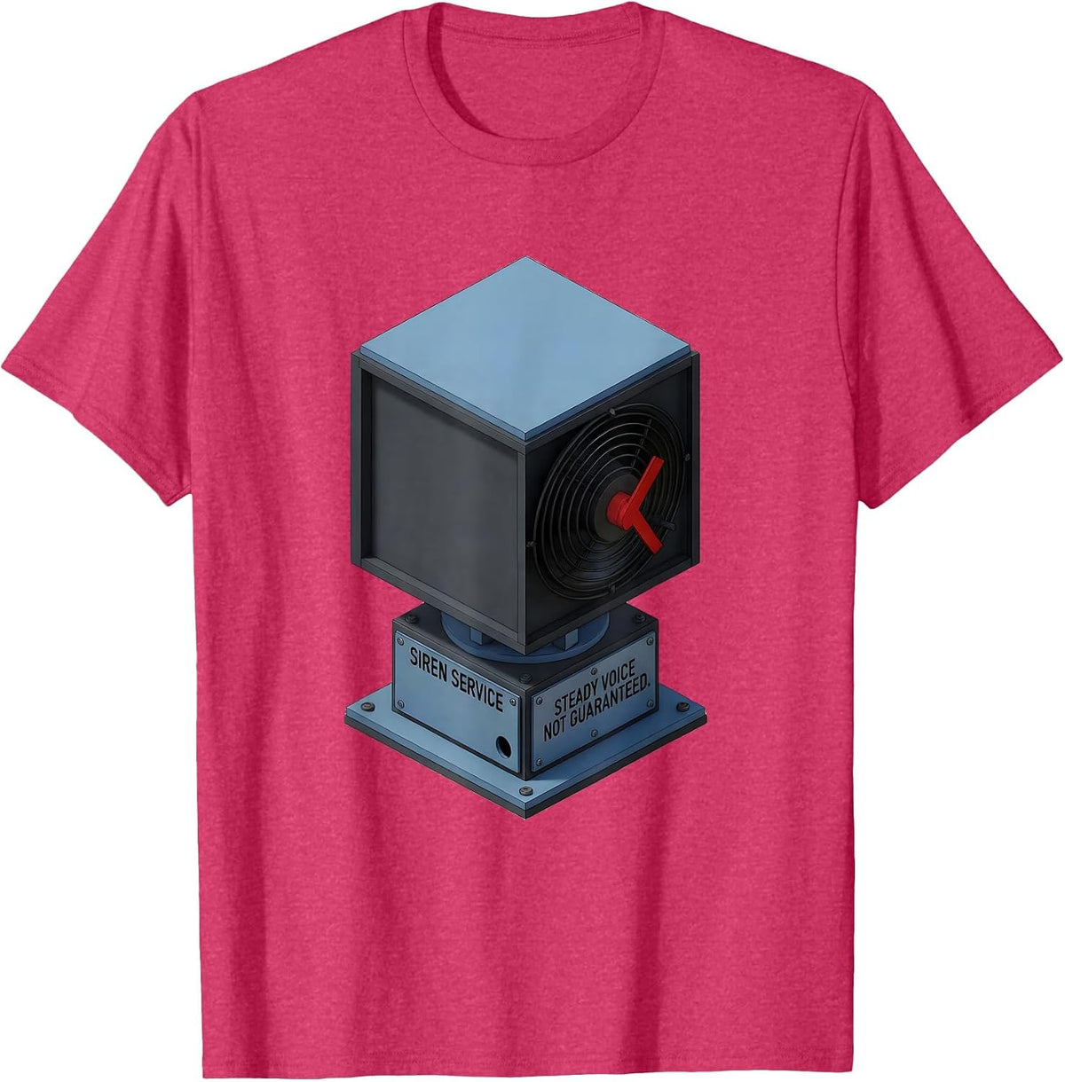 Men's Siren Service Steady Voice Not Guaranteed Funny EMT T-Shirt - Red Heather
