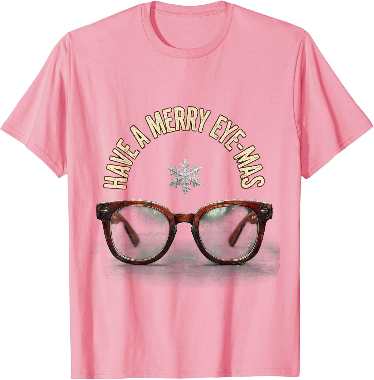 Men's Have A Merry Eye-Mas Distressed Optometrist Christmas T-Shirt - Pink
