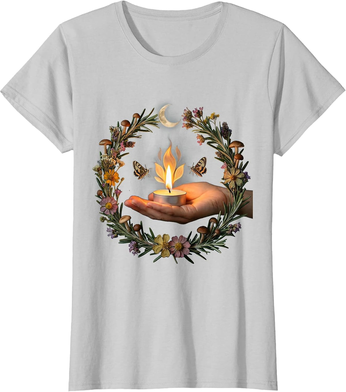 School Counselor Guiding Light Torch Design T-Shirt - Silver Grey
