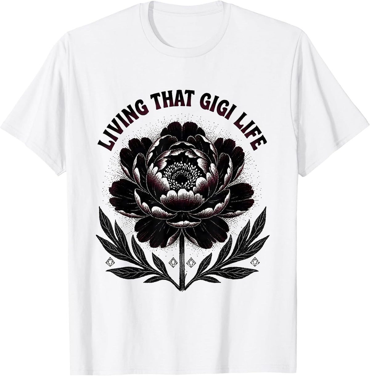 Men's Living That Gigi Life Grandma Design T-Shirt - White