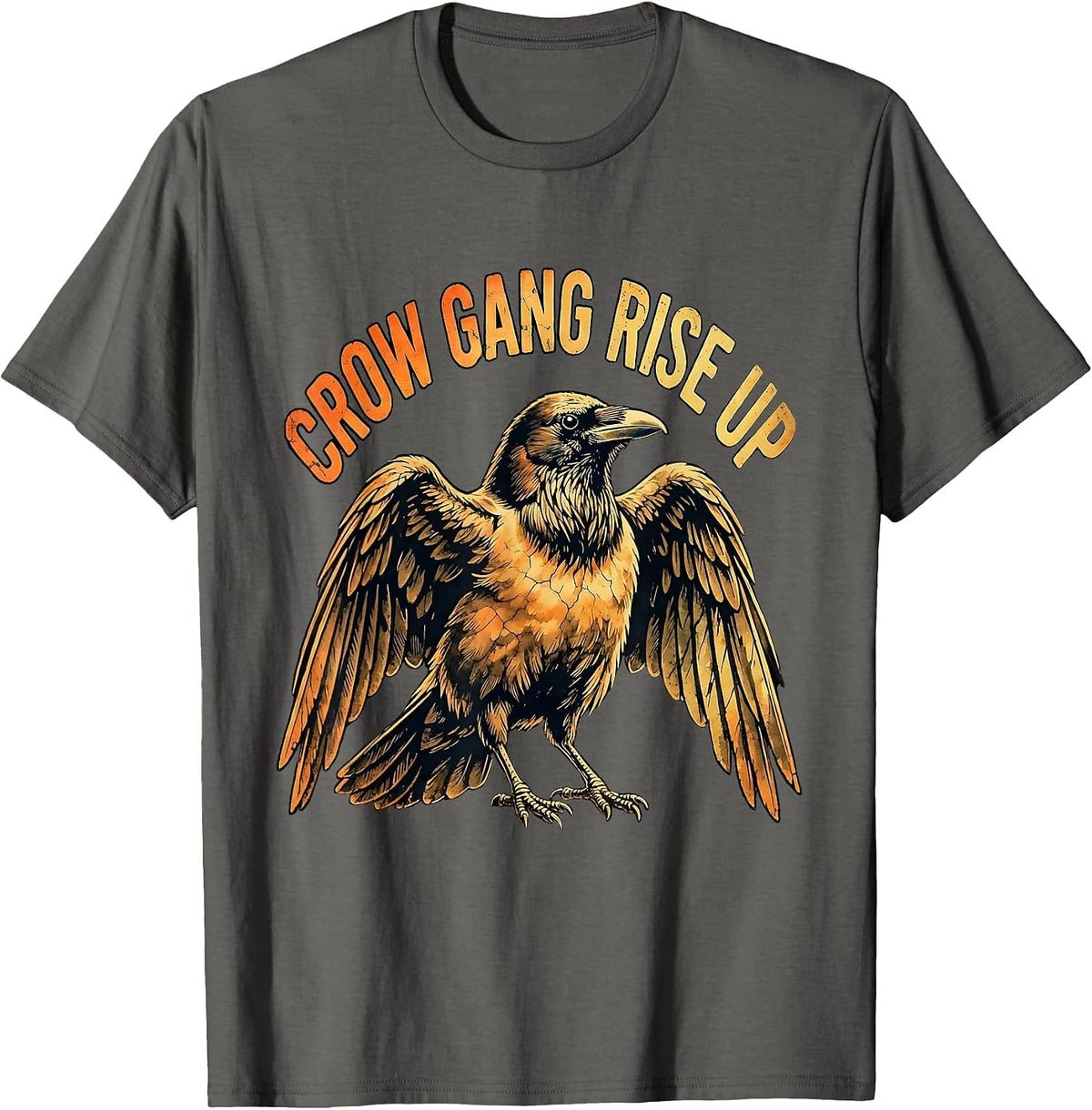 Crow Gang Rise Up F Awk F Crow Design T-Shirt - Asphalt Grey