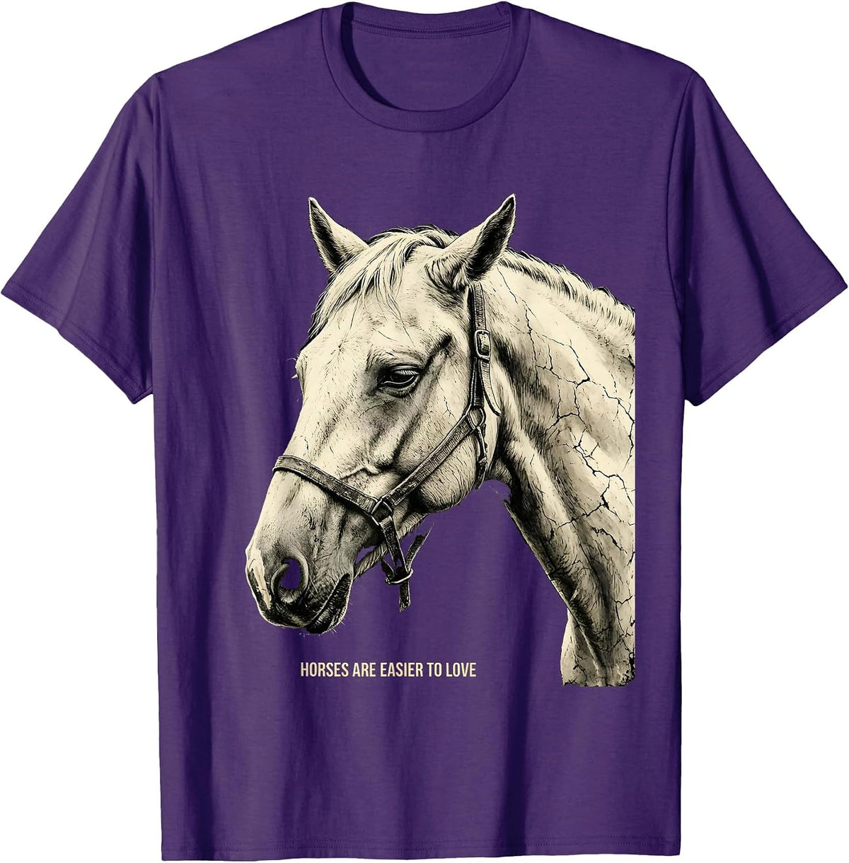 Men's Horses Are Easier To Love Funny Horse Lover Girl Boho T-Shirt - Purple