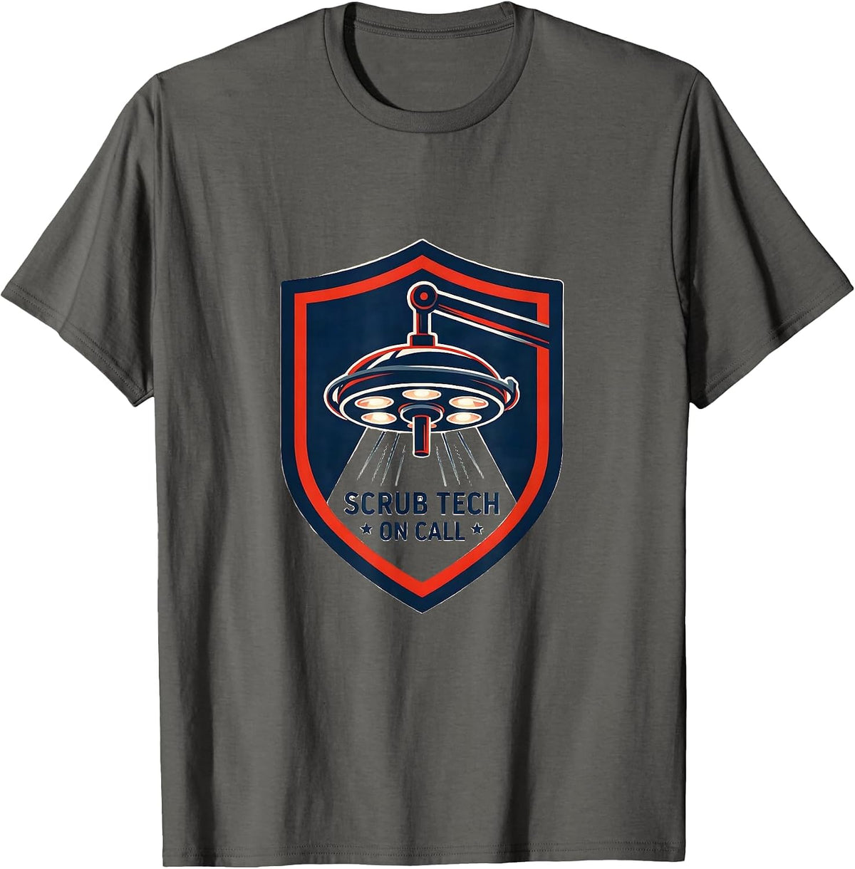 Scrub Tech On Call Funny Surgical Tech Occupational Pride T-Shirt - Asphalt Grey