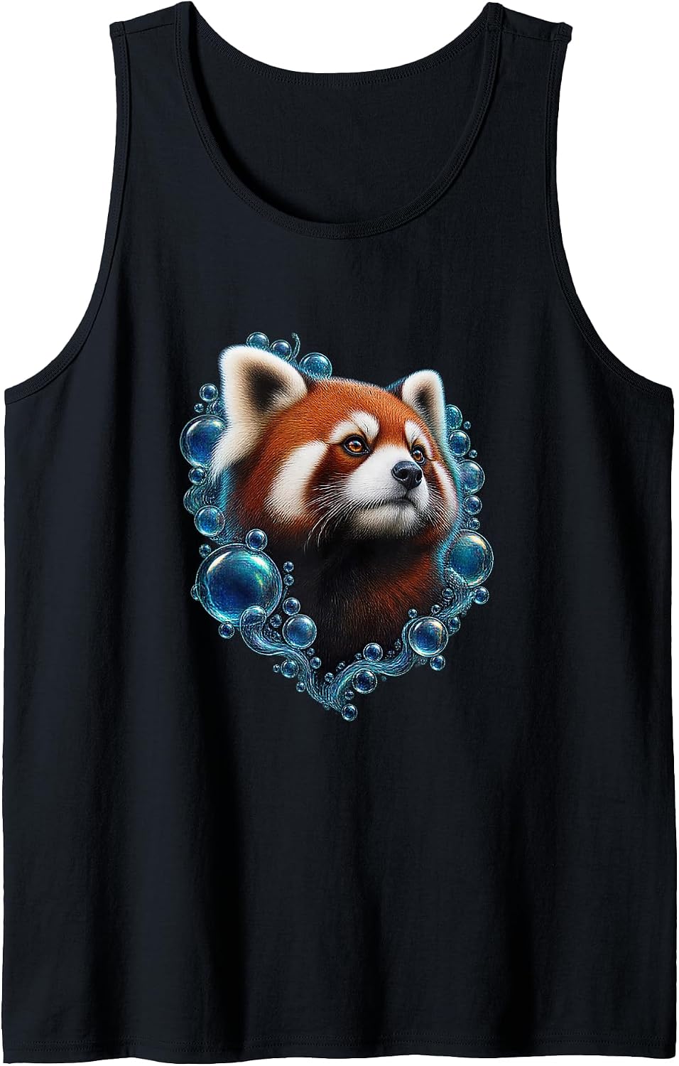 Panda with Teal Orb Frame Sleeveless Tank Top - As Pictured