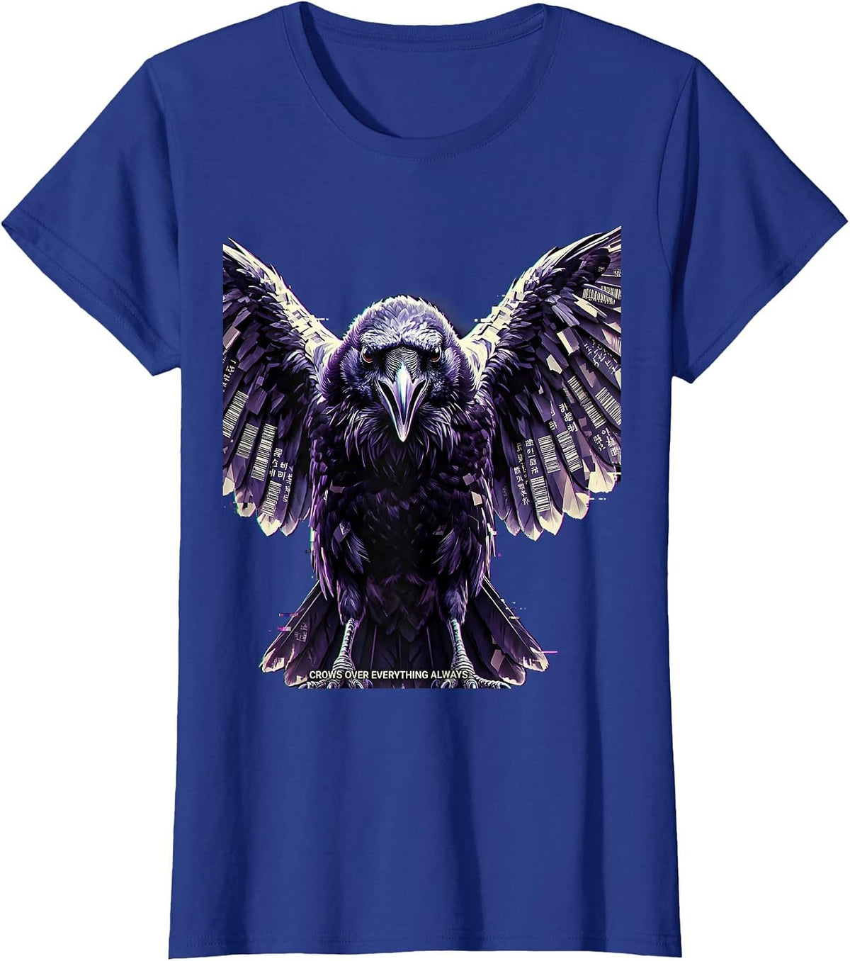 Women's Crows Over Everything Always Bold Crow Design T-Shirt - Royal Blue